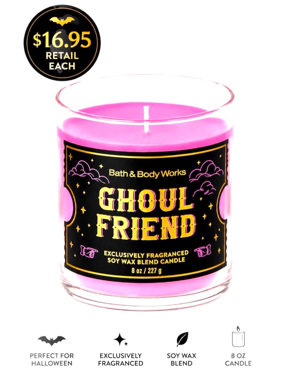 Bath & Body Works NEW Ghoul Friend Single Wick Candles Lot of 2 Halloween NIB - Picture 4 of 7
